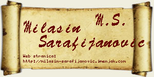 Milašin Sarafijanović vizit kartica